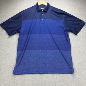 Roundtree & Yorke Polo Shirt Mens M Blue Outdoor Performance Golf Short Sleeve